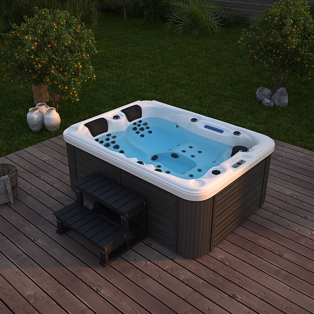 HOME DELUXE Outdoor Whirlpool BEACH - Mit Treppe und Thermoabdeckung - Bild 1