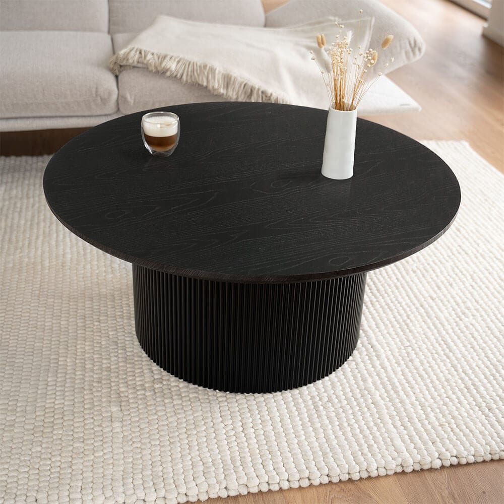 HOME DELUXE Couchtisch Rund ADELINA Dark Oak