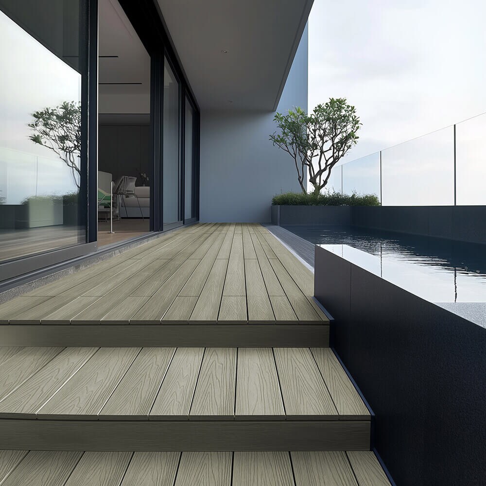 HOME DELUXE WPC Terrassendielen SAMANA PREMIUM Komplettset (inkl. Unterkonstruktion) - Antik 10m²
