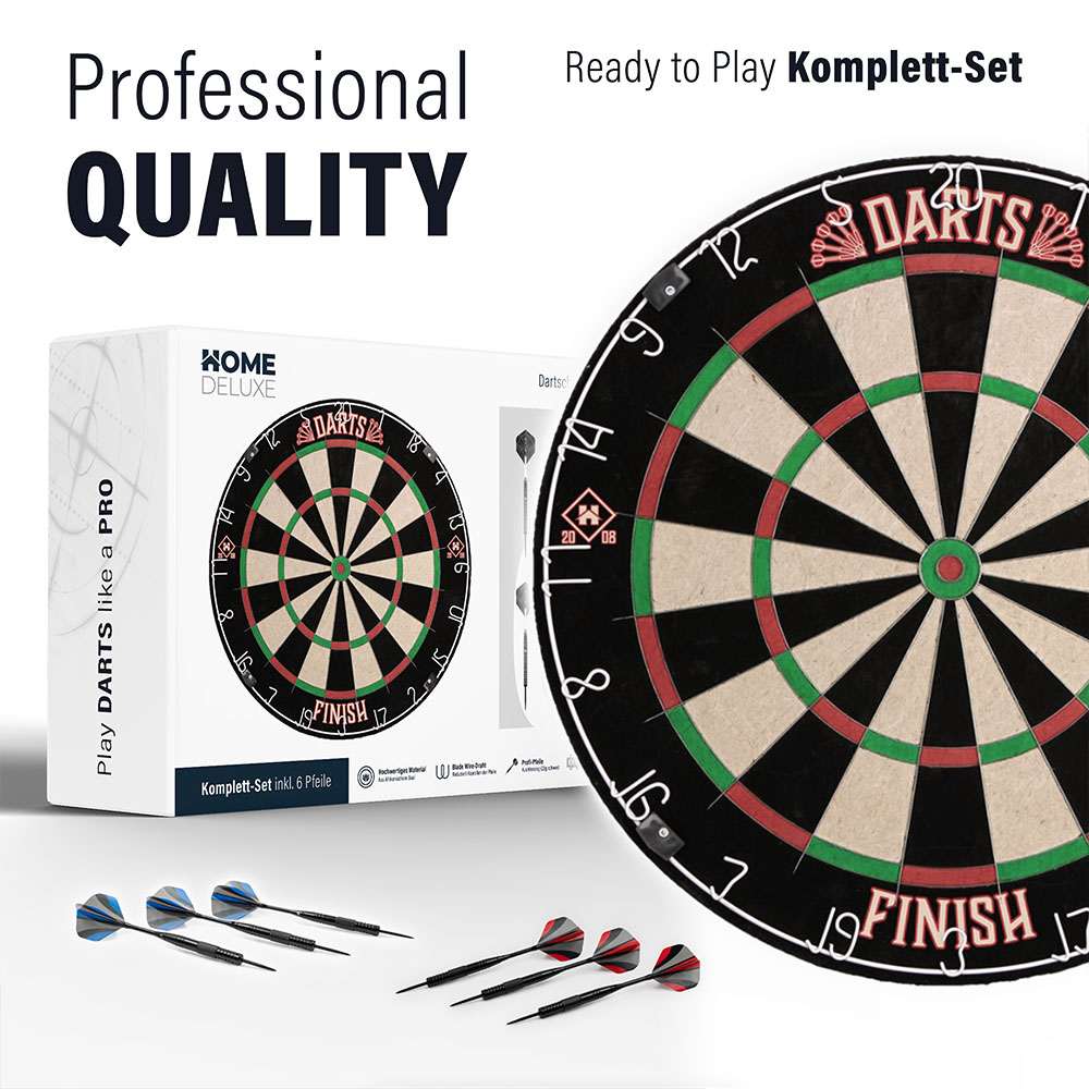 HOME DELUXE Dartscheibe Klassisch inkl. Surround GOOD DARTS - Bild 1