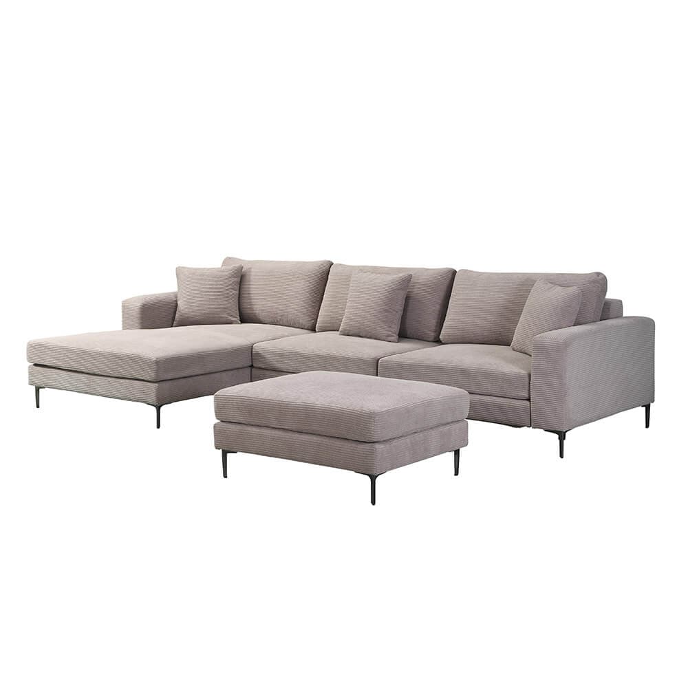 HOME DELUXE Sofa  BELLANO L - 340 x 188 cm Rechts Cord Beige - Bild 1
