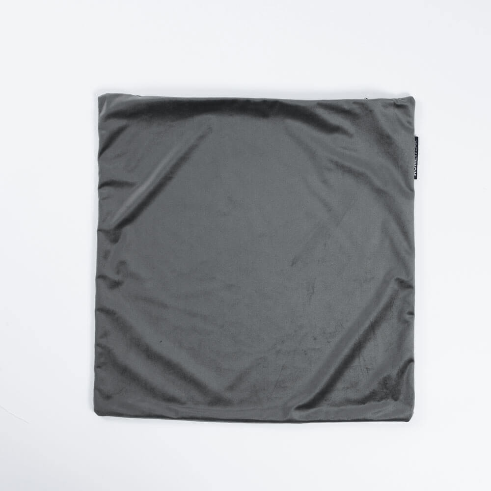 HOME DELUXE Samt Kissenbezug COUSHY mit Kissenf&uuml;llung - Anthrazit - Bild 1