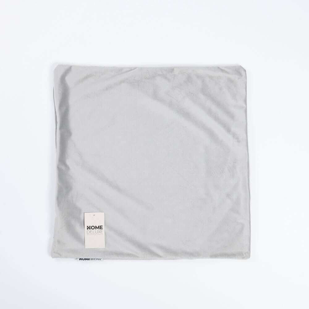 HOME DELUXE Samt Kissenbezug COUSHY mit Kissenf&uuml;llung - Grau - Bild 1