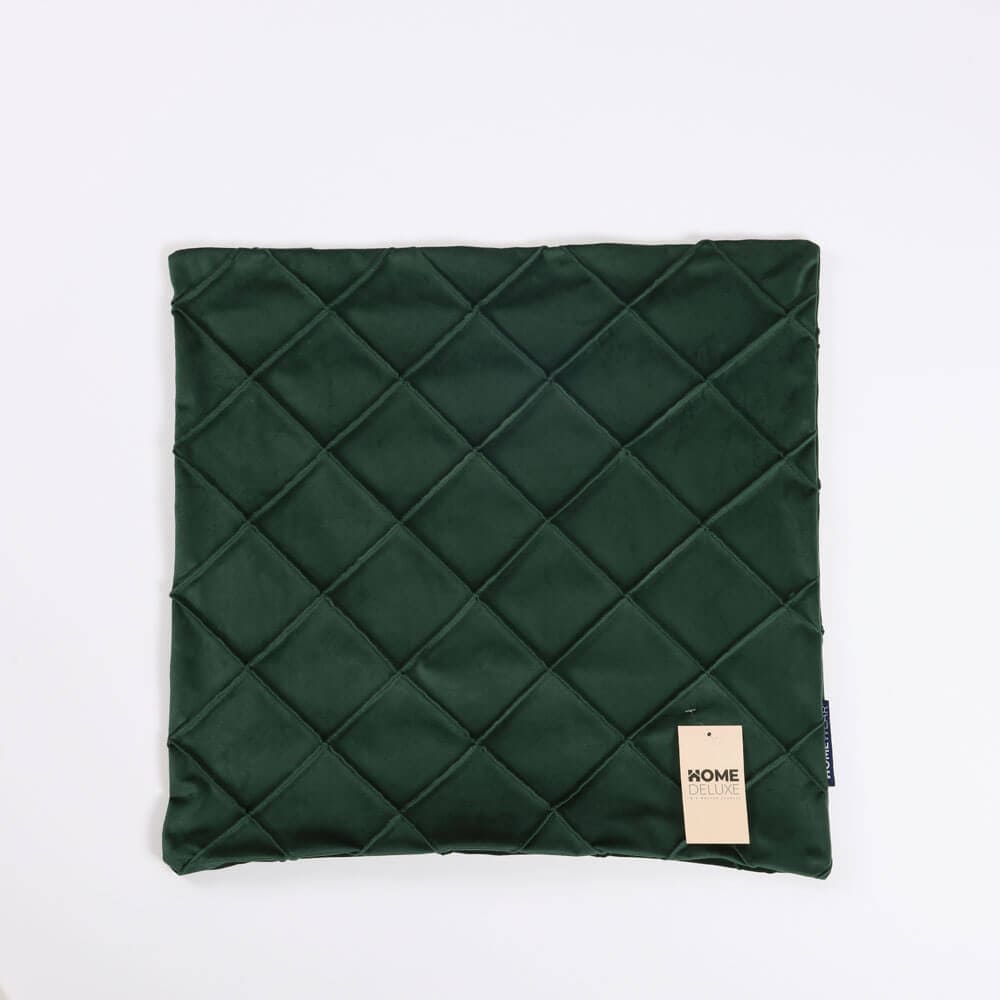 HOME DELUXE Karo Kissenbezug LORI mit Kissenf&uuml;llung - Gr&uuml;n - Bild 1