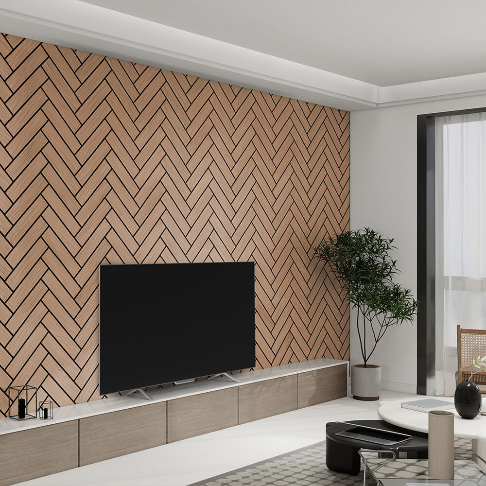 HOME DELUXE Akustikpaneel Fischgr&auml;tenoptik VEGA Grey Oak 3er Set - 80 x 40 cm - Bild 1