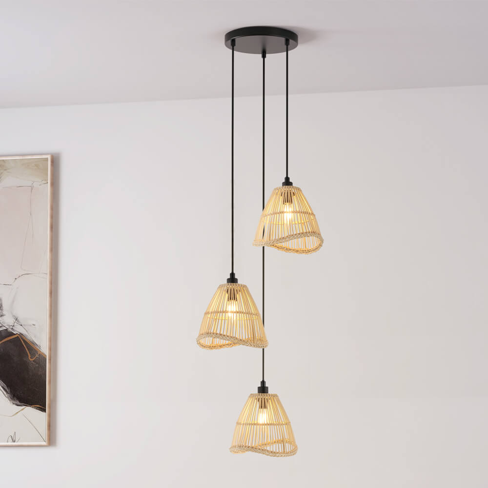 HOME DELUXE Stehleuchte aus Rattan FELIA - Beige - Bild 1