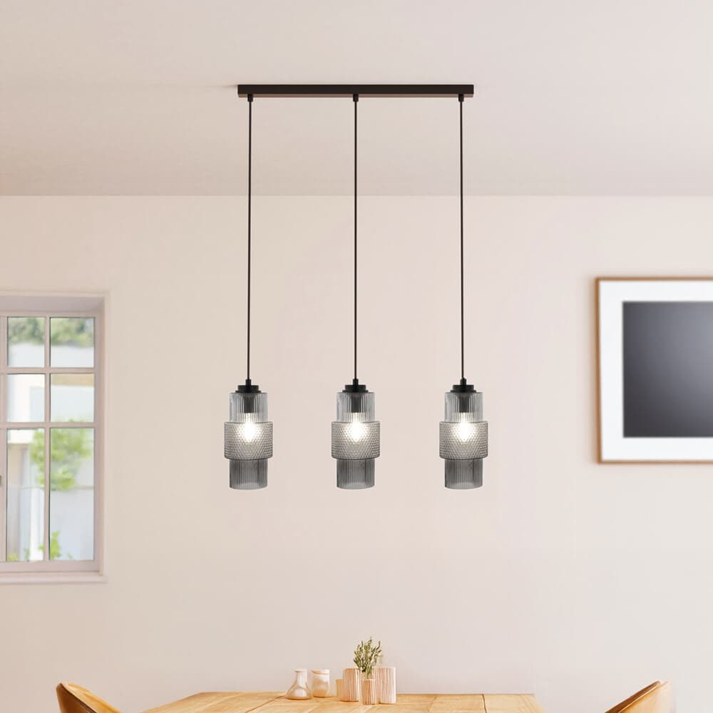 HOME DELUXE H&auml;ngeleuchte aus Glas YUKI - Rauchgrau - Bild 1