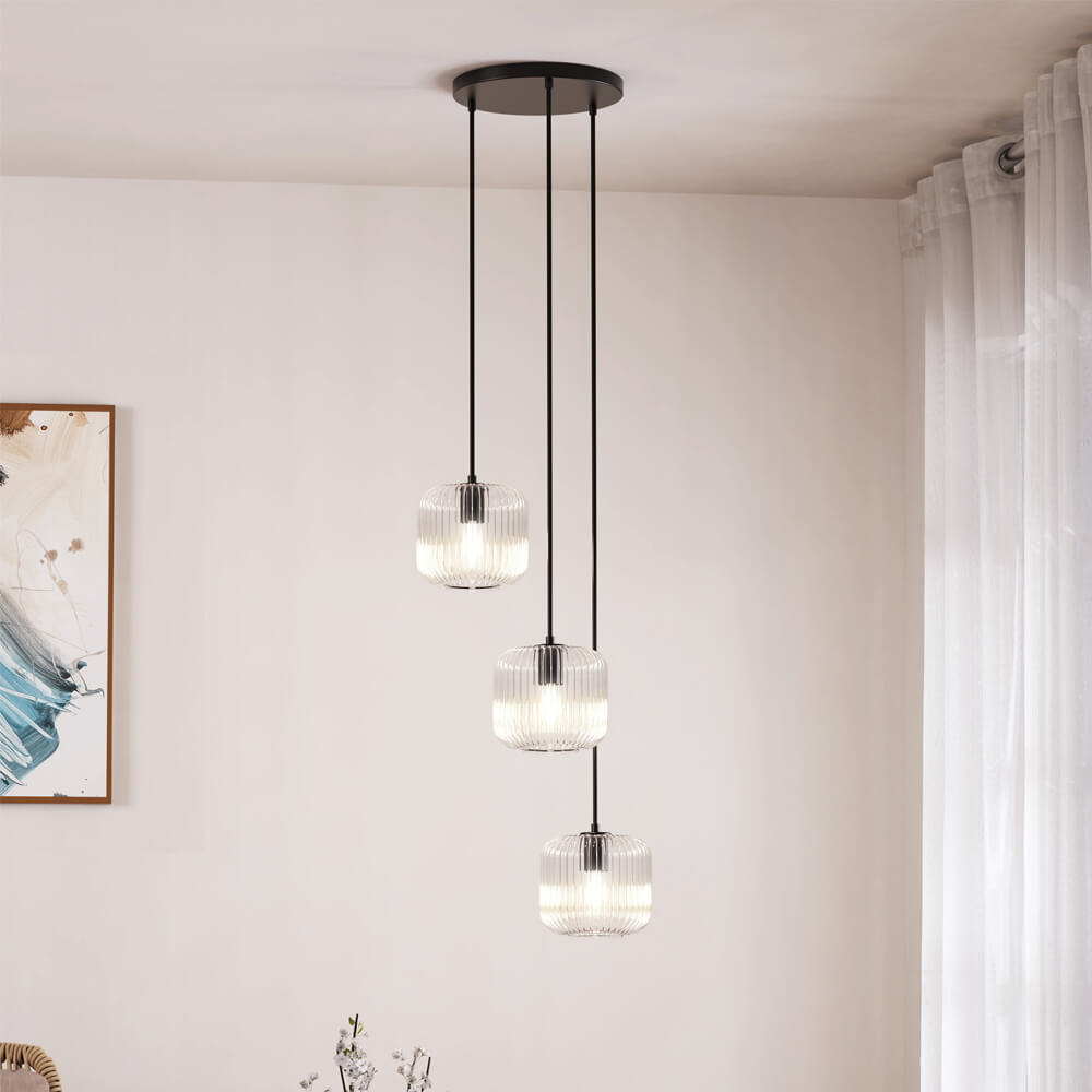 HOME DELUXE Tischlampe aus Glas LILY - Transparent - Bild 1
