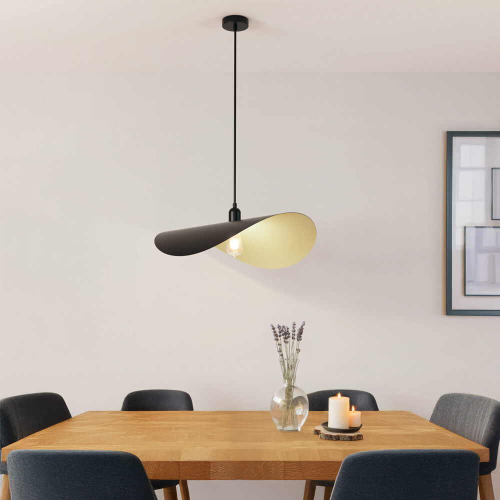 HOME DELUXE Design-Pendelleuchte RONA - Schwarz/Gold - Bild 1