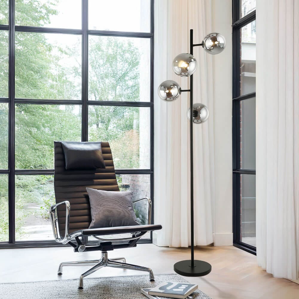 HOME DELUXE Tischlampe aus Glas VIOLA - Rauchgrau - Bild 1
