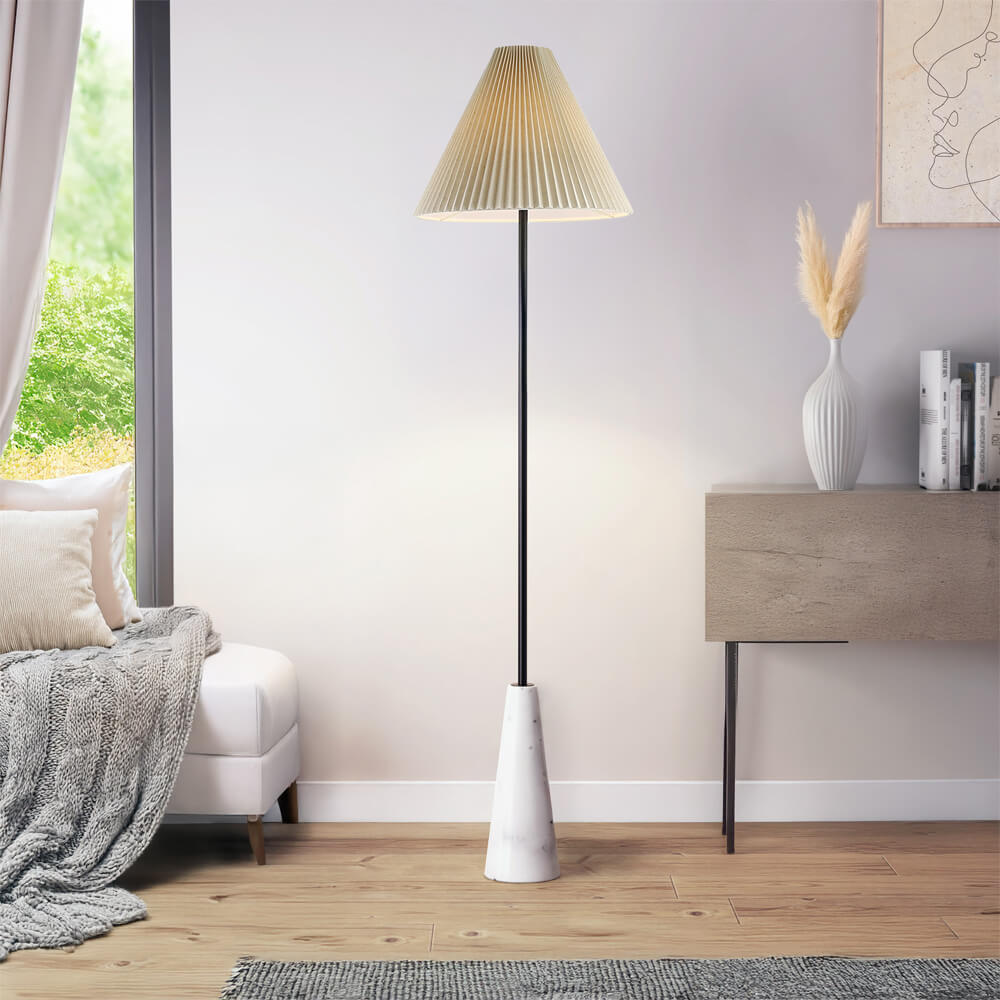 HOME DELUXE Stehlampe in Marmoroptik - Wei&szlig; - Bild 1