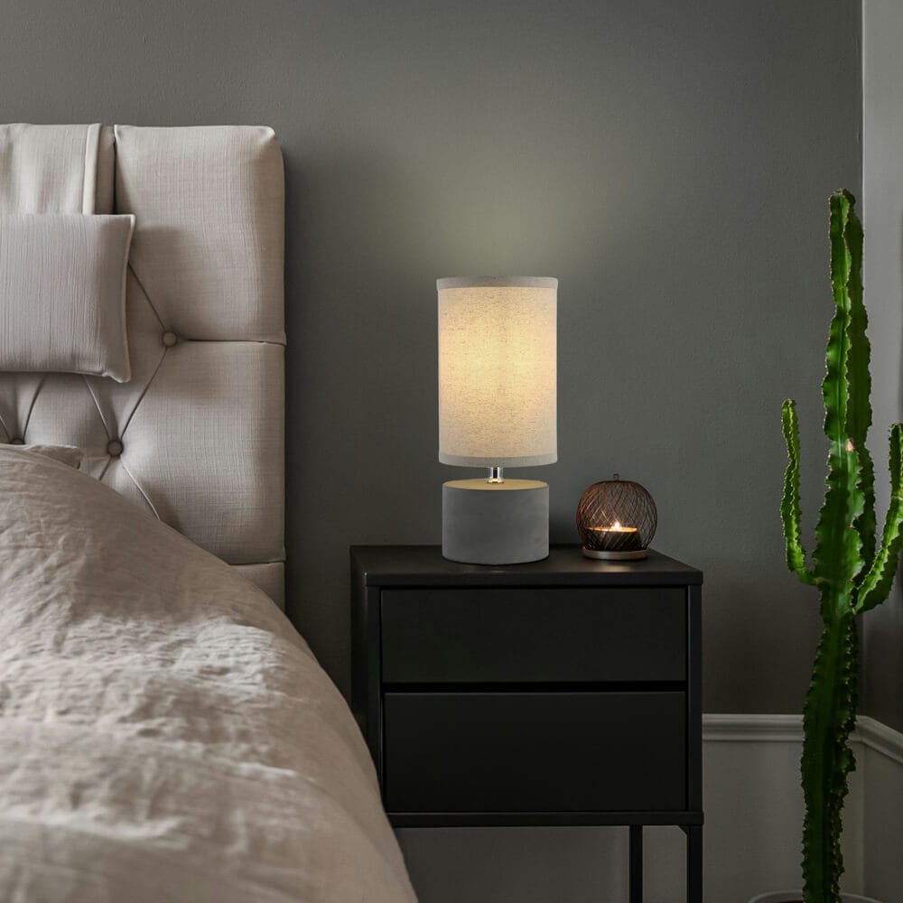 HOME DELUXE Kleine Tischlampe in Betonoptik - Grau - Bild 1