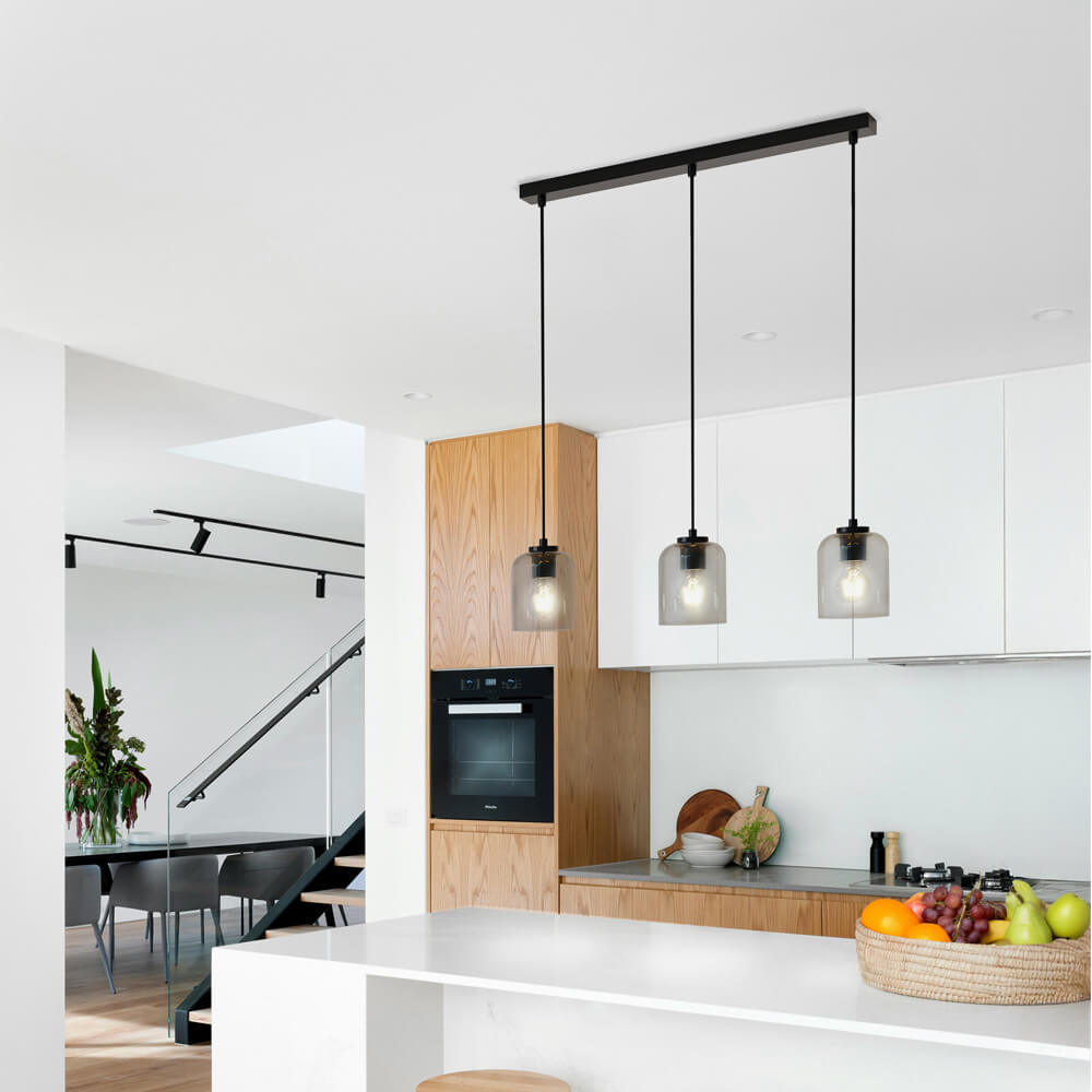 HOME DELUXE H&auml;ngeleuchte aus Glas SELINA - Rauchgrau - Bild 1