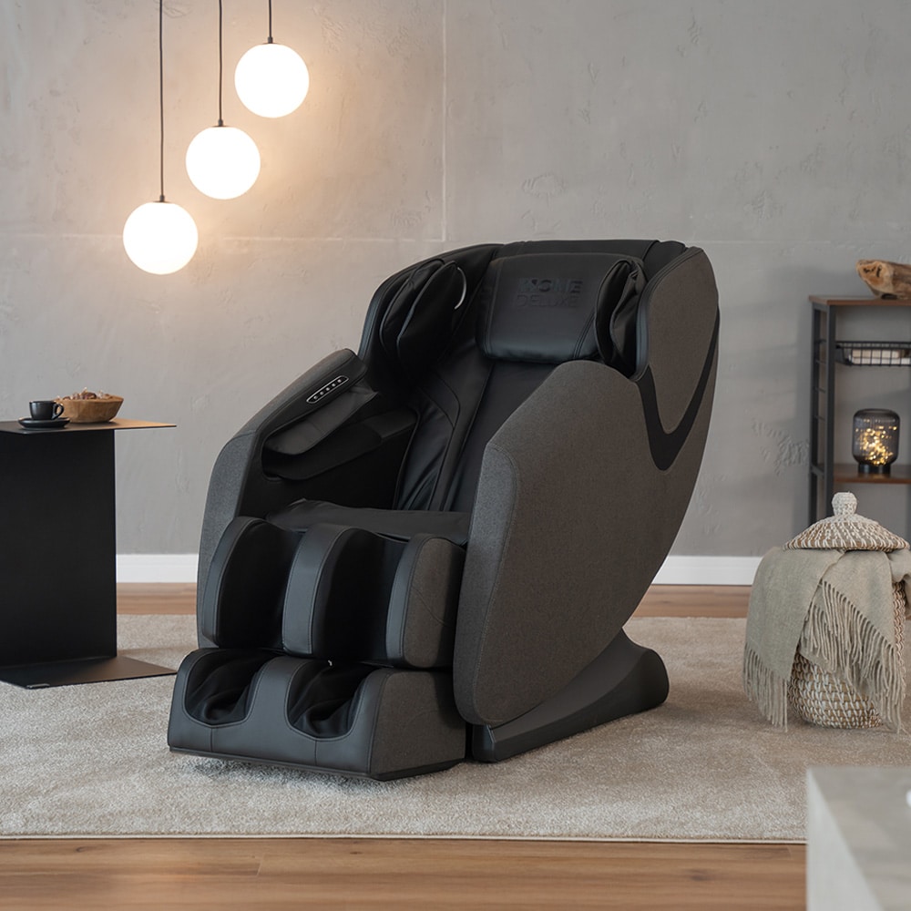 HOME DELUXE Massagesessel MARINO mit Premium Webstoffpolsterung - Hellgrau - Bild 1