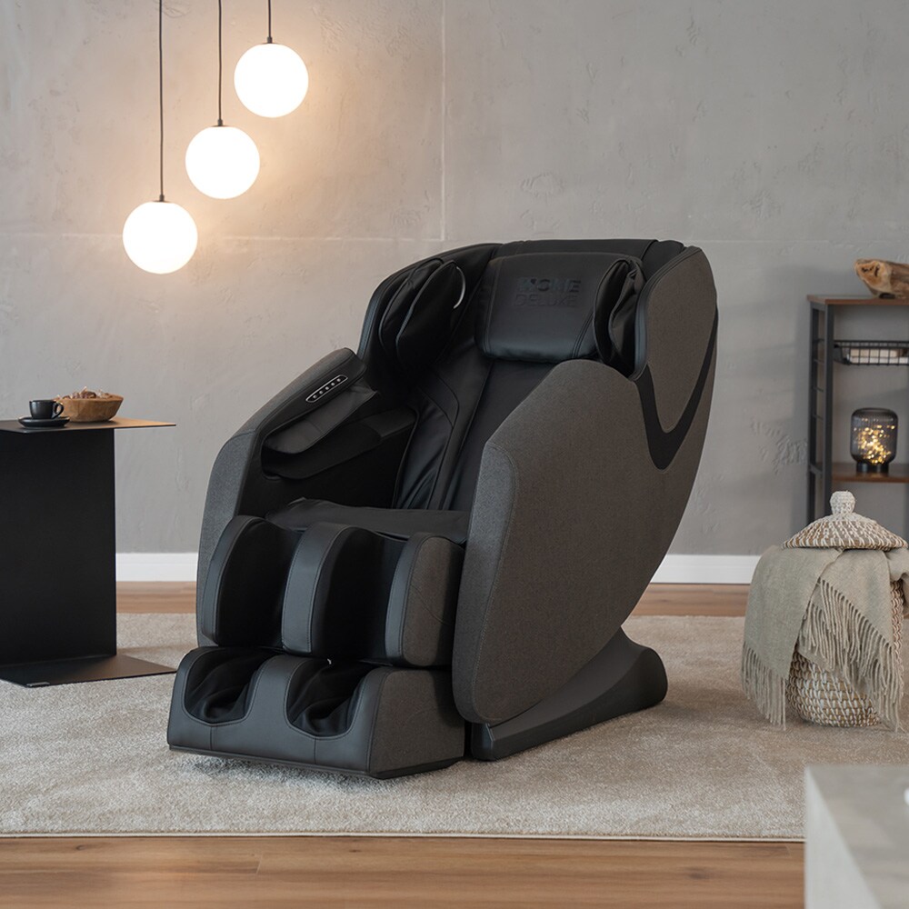 HOME DELUXE Massagesessel MARINO mit Premium Webstoffpolsterung - Hellgrau