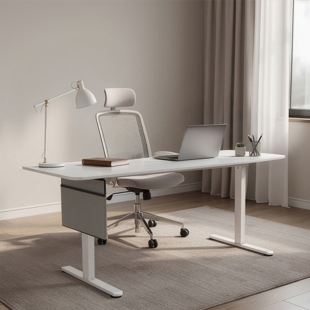 HOME DELUXE H&ouml;henverstellbarer Schreibtisch ELMO Wei&szlig; - 120 x 60 cm - Bild 1