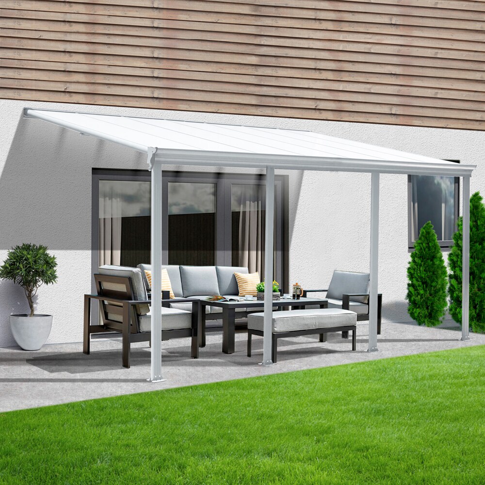 HOME DELUXE Terrassenüberdachung SOLIS - 618 / 625 x 303 / 300 x 278 / 226 cm Weiß