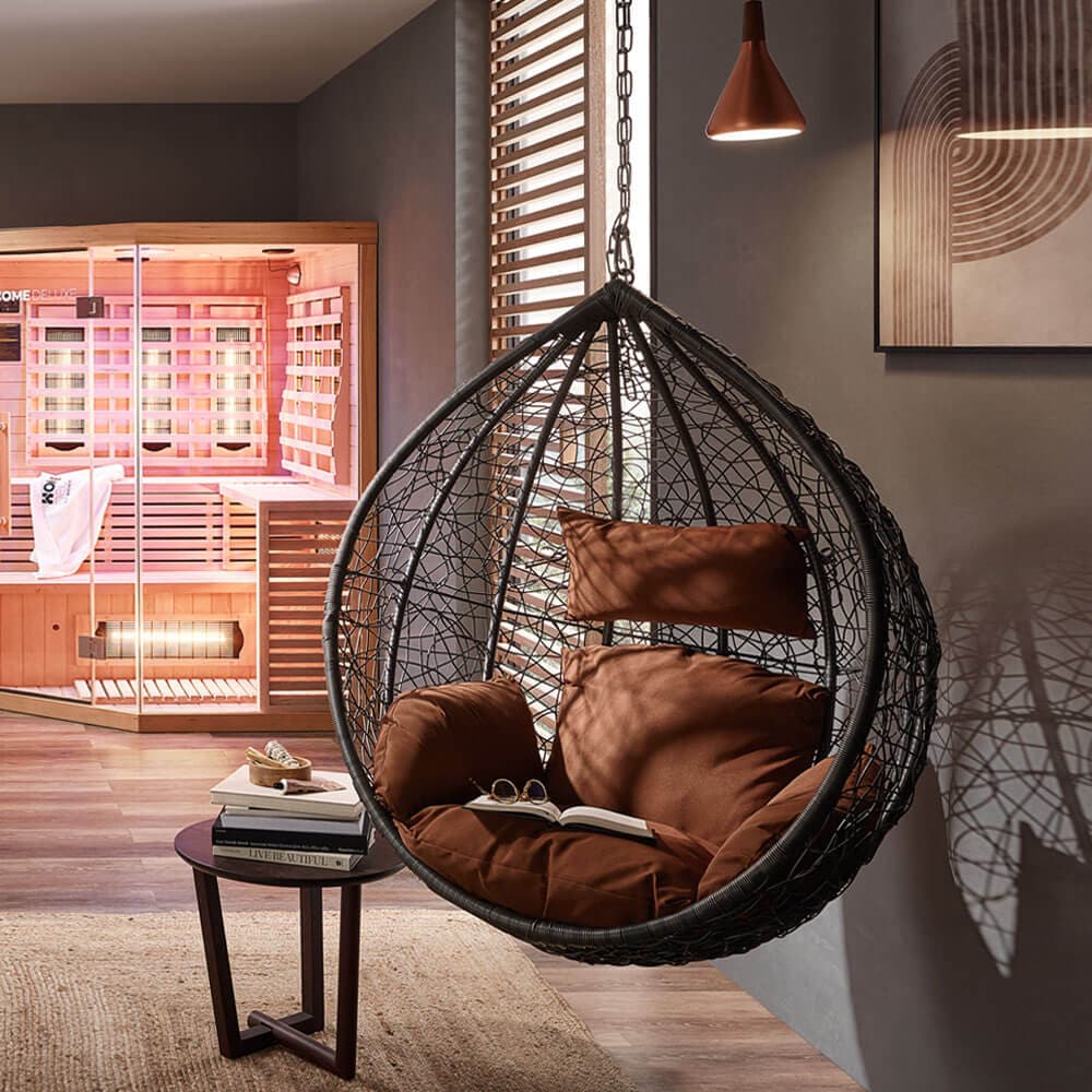 HOME DELUXE Polyrattan H&auml;ngesessel CIELO - Grau/Braun nur Korb - Bild 1