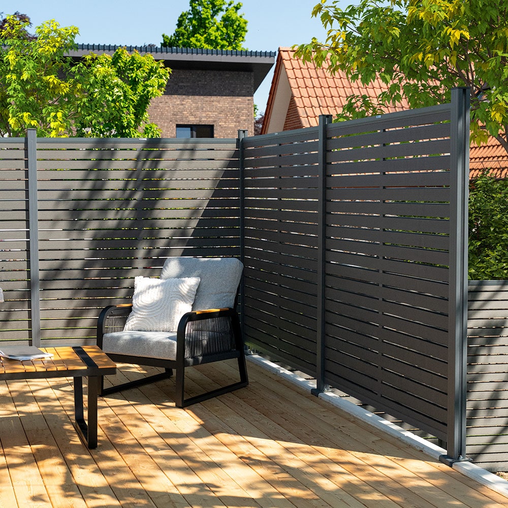 HOME DELUXE WPC Sichtschutzzaun ALIRA Teak - 1 x Element + 2 x Pfosten - Bild 1