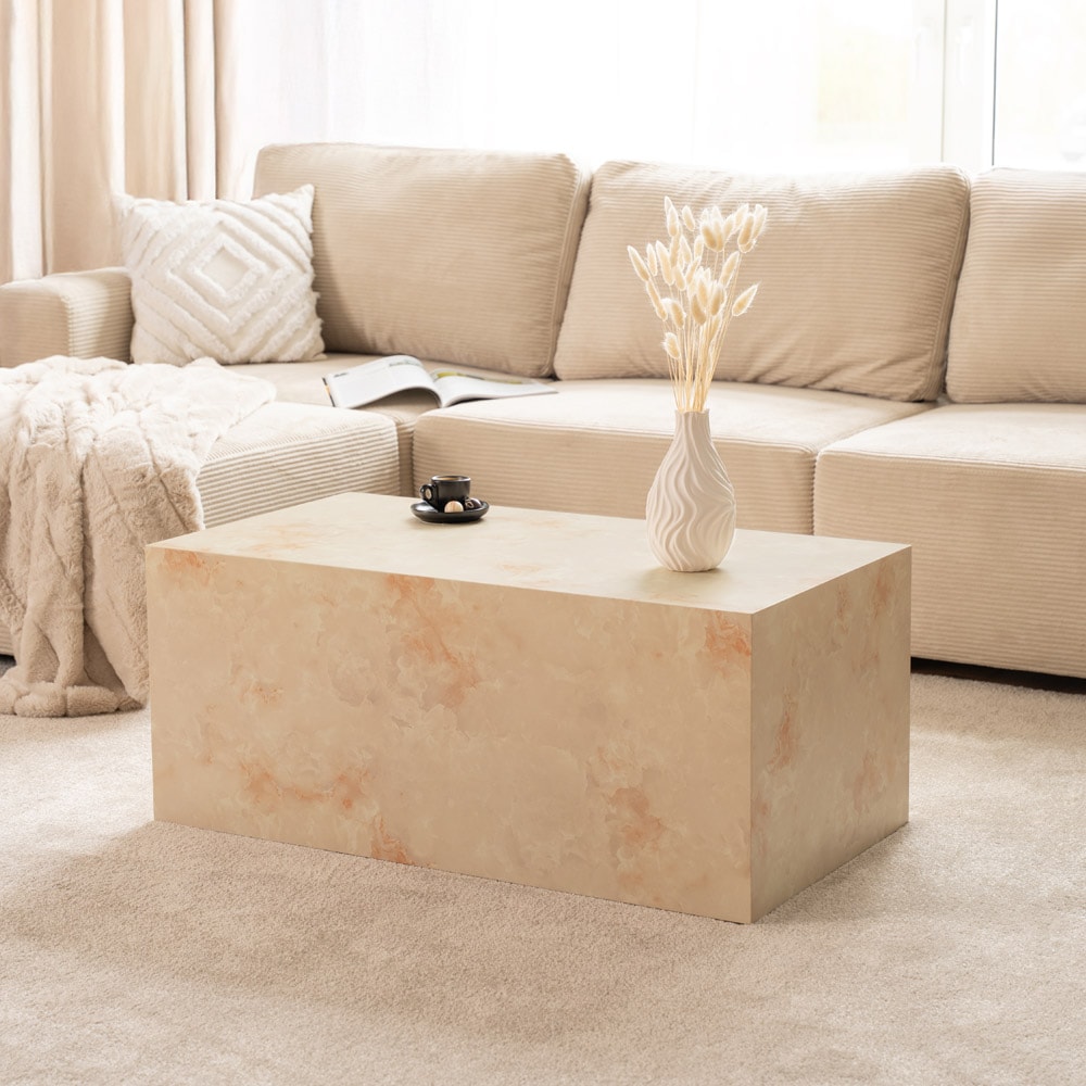 HOME DELUXE Couchtisch Marmor AMIRI L - 95 x 50 cm Sandstein - Bild 1