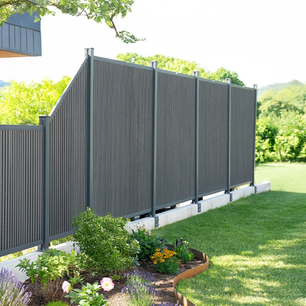 HOME DELUXE WPC Sichtschutzzaun CALLADO PREMIUM 2 x Element + 3 x Pfosten - Höhe: 185 cm