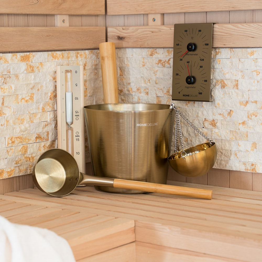 HOME DELUXE Saunazubeh&ouml;r THERA Gold - Komplett Set - Bild 1