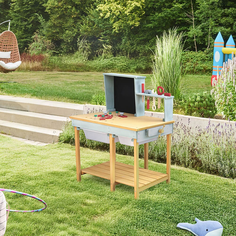 HOME DELUXE Werkbank aus Holz TOOL - Blau - Bild 1