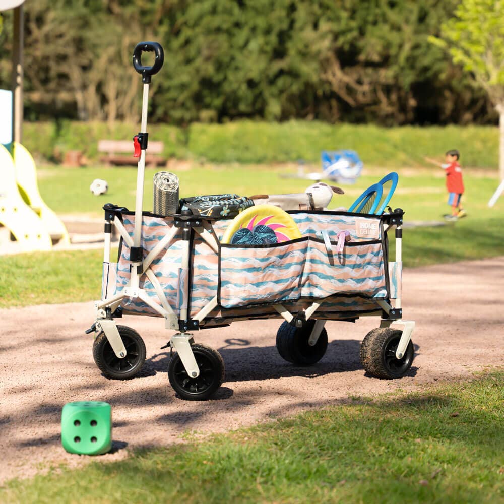 HOME DELUXE Bollerwagen faltbar JOLA - Beige/Blau - Bild 1