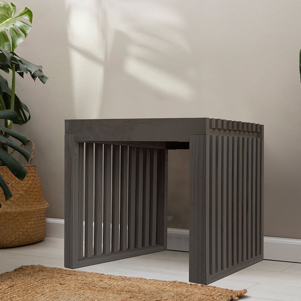 HOME DELUXE Sitzbank aus Holz LORA Schwarz - 50 cm - Bild 1