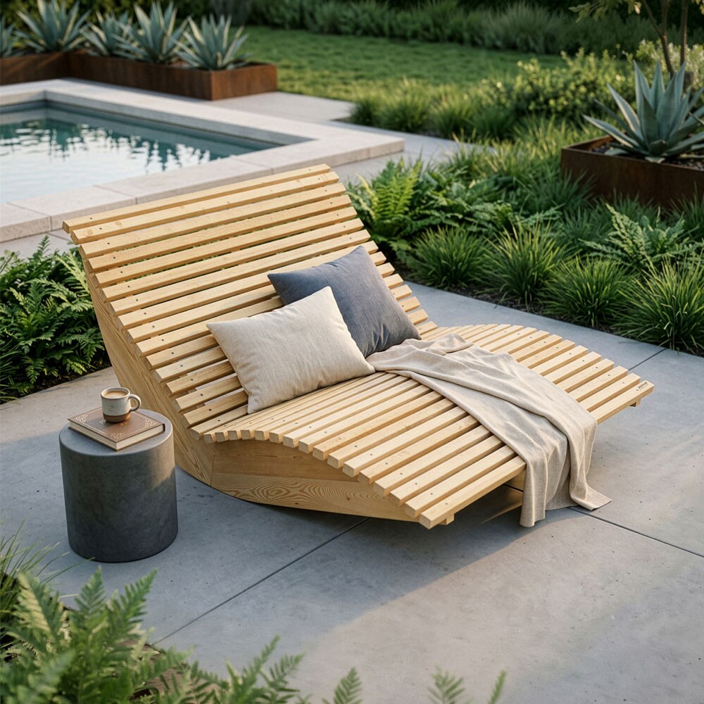 HOME DELUXE Wellenholzliege WOLGA - 120 cm