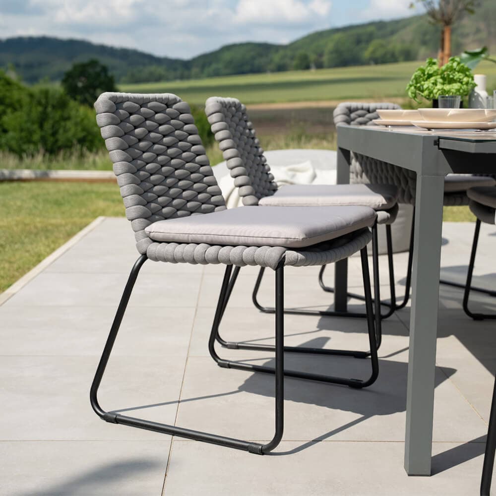 HOME DELUXE Gartenstuhl aus Seilgeflecht BALERO Hellgrau - 1er Set - Bild 1
