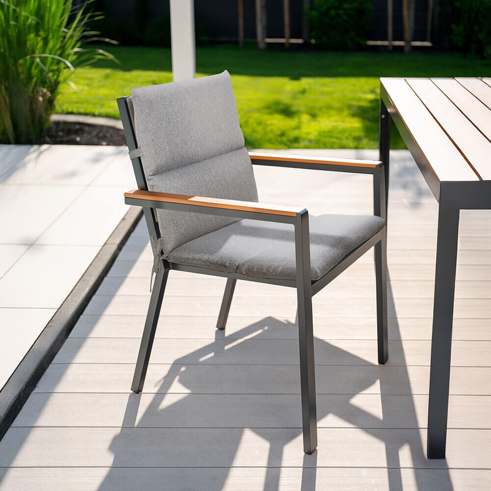 HOME DELUXE Gartenstuhlauflage SEDERA Grau - 8er Set
