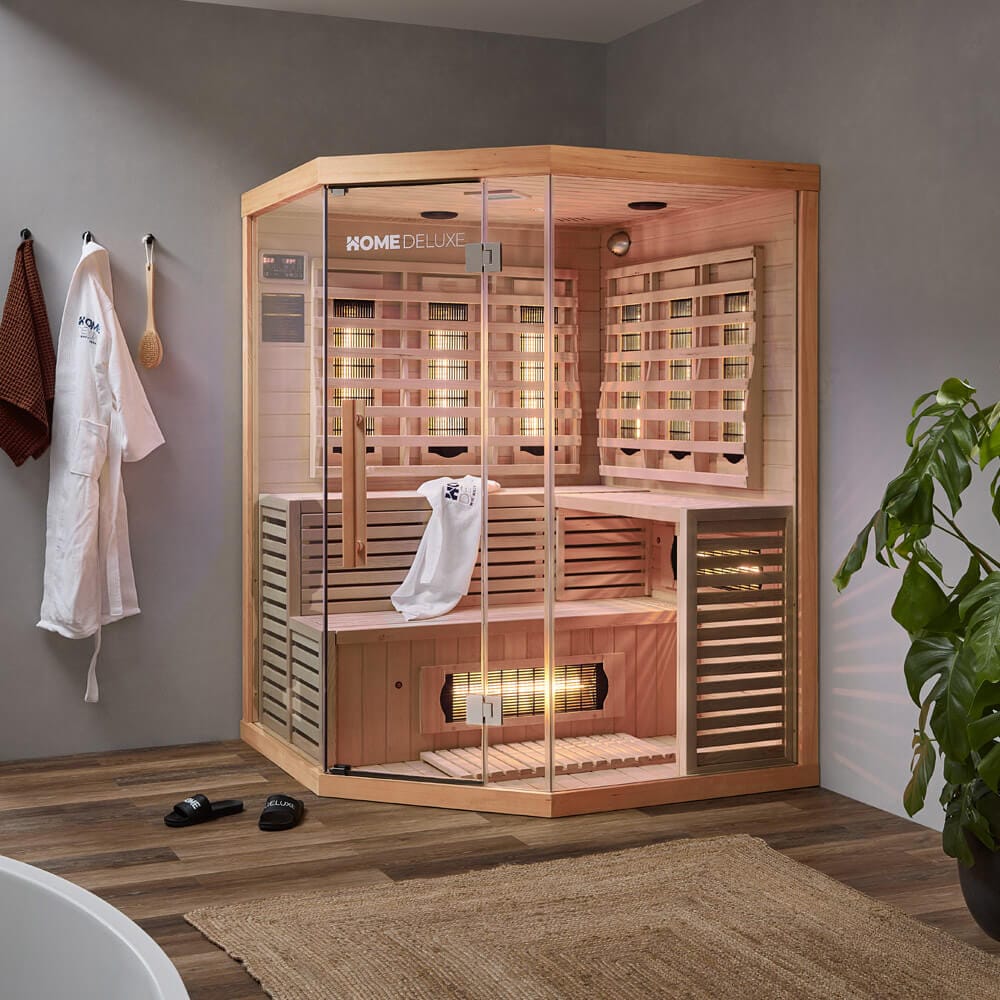 HOME DELUXE Infrarotkabine mit Vollspektrumstrahler SAHARA XXL - 150 x 150 cm für 4 Personen