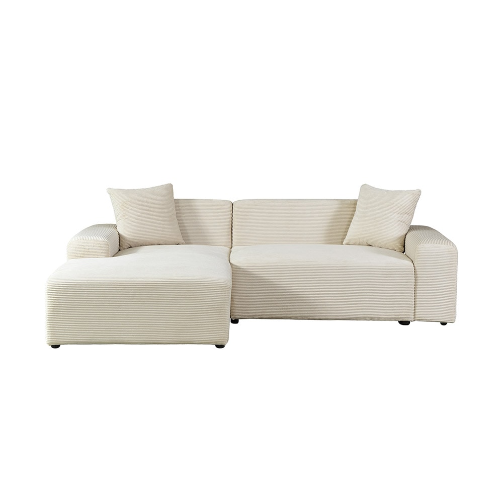 HOME DELUXE Ecksofa AMELIO Cord Grau Links - 240 x 178 cm - Bild 1