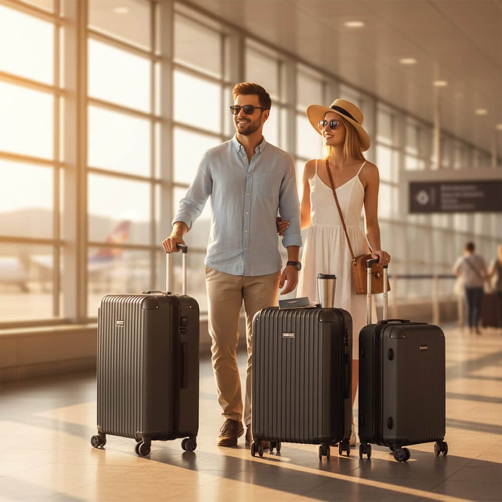 HOME DELUXE Reisekoffer Set VAYA &ndash; 3-teilig, Schwarz - Bild 1
