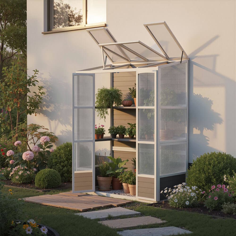 HOME DELUXE Anlehngew&auml;chshaus YANA GREEN - Grau - Bild 1