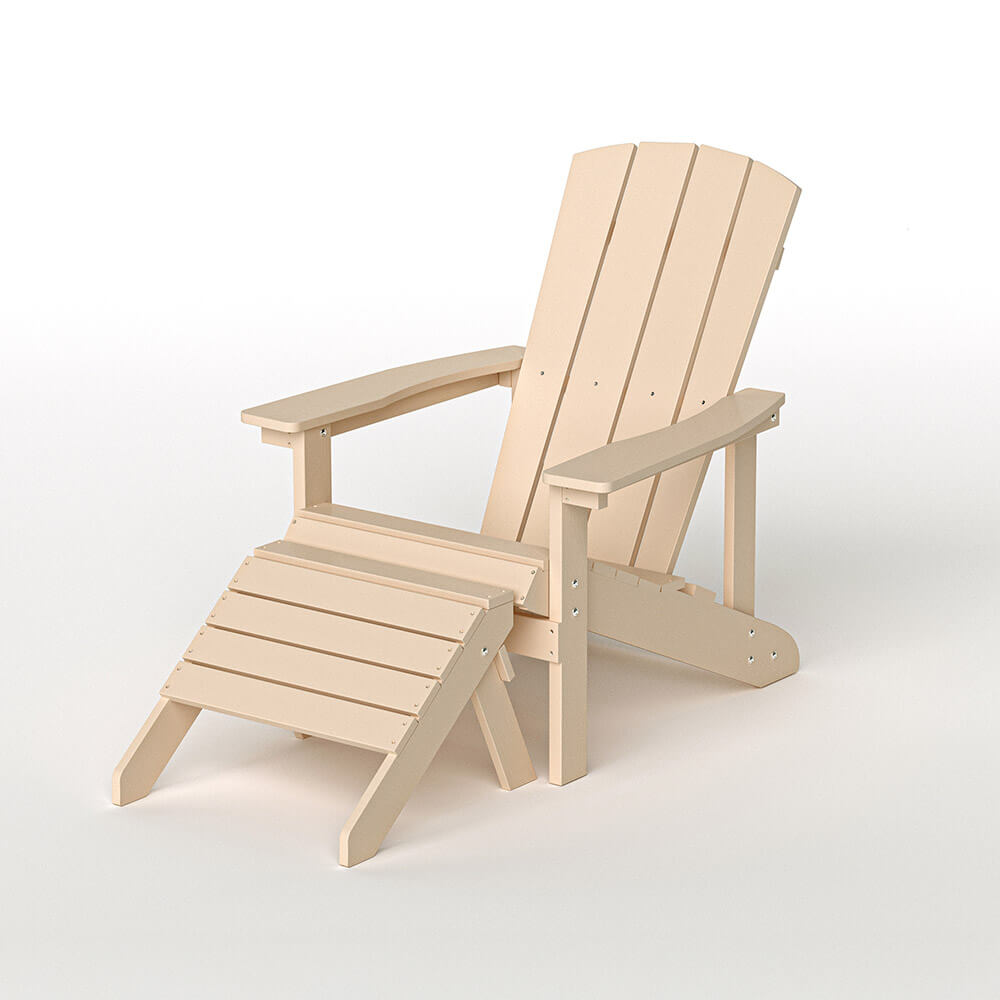 HOME DELUXE Gartenstuhl FAREA inkl. Hocker &ndash; Schwarz- Braun - Bild 1