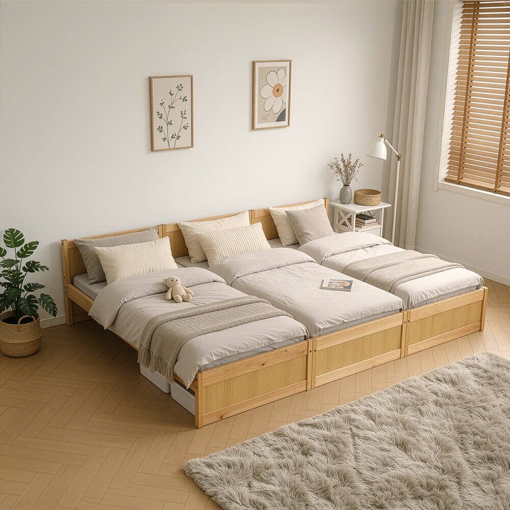 HOME DELUXE Familienbett DILAR Natur – 270 x 200 cm