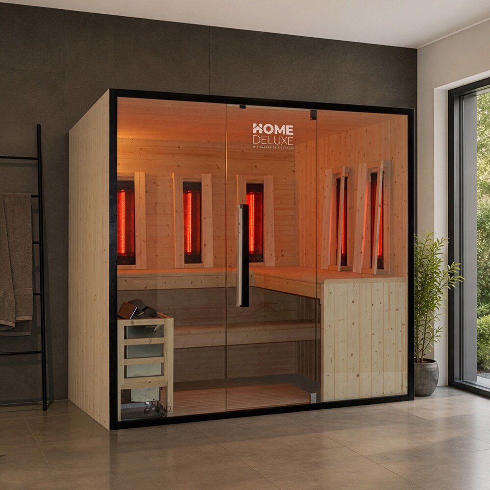 Kombisauna EVEREST - 200 x 190 cm für 5-6 Personen
