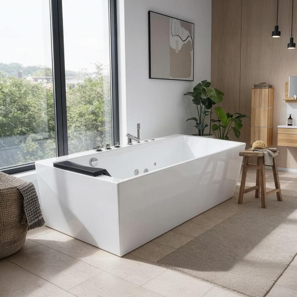 HOME DELUXE Whirlpool Badewanne mit ergonomischer Form BAKAL - Wei&szlig; - Bild 1