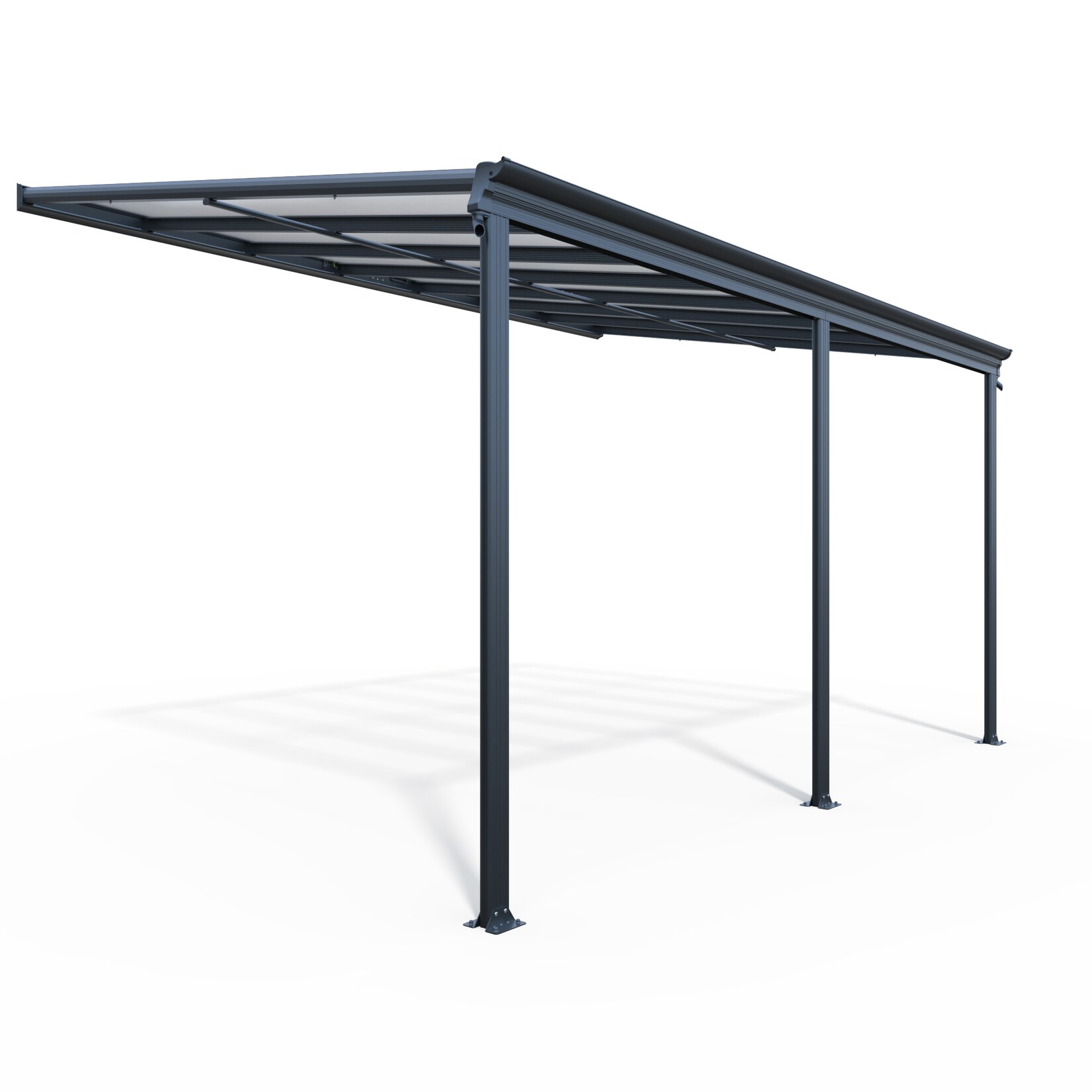 HOME DELUXE Terrassenüberdachung SOLIS - 435 / 442 x 300 / 303 x 278 / 226 cm Grau