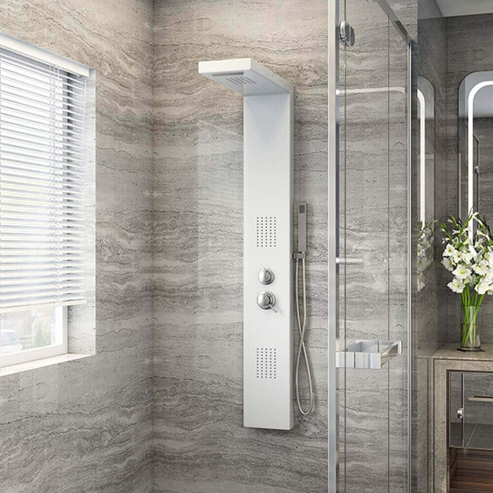 HOME DELUXE Duschpaneel mit Regendusche CASCATA – Weiß