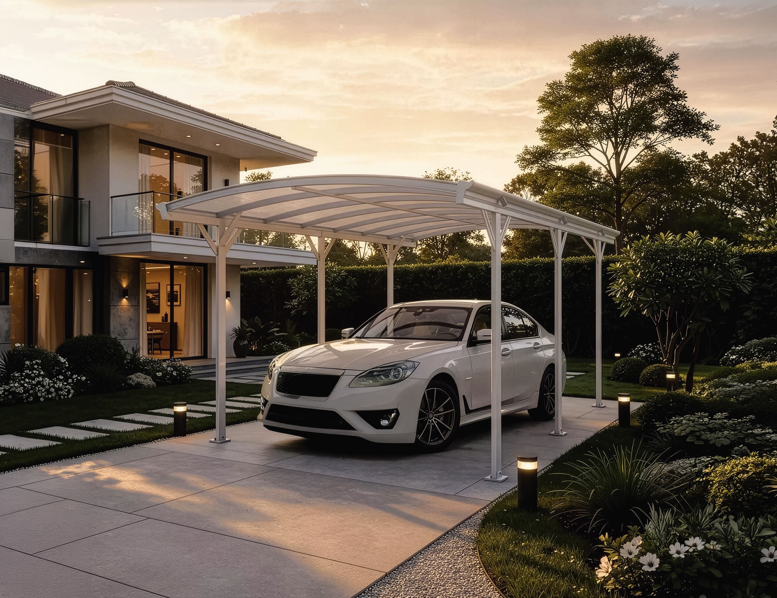 HOME DELUXE Design Carport FALO - 505 x 300 cm Wei&szlig; - Bild 1