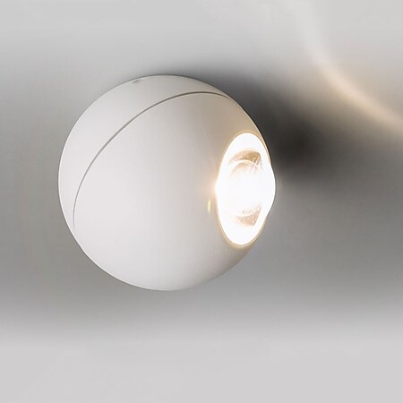 LED Decken- &amp; Wandleuchte Glob 350° schwenkbar Weiß - Bild 1