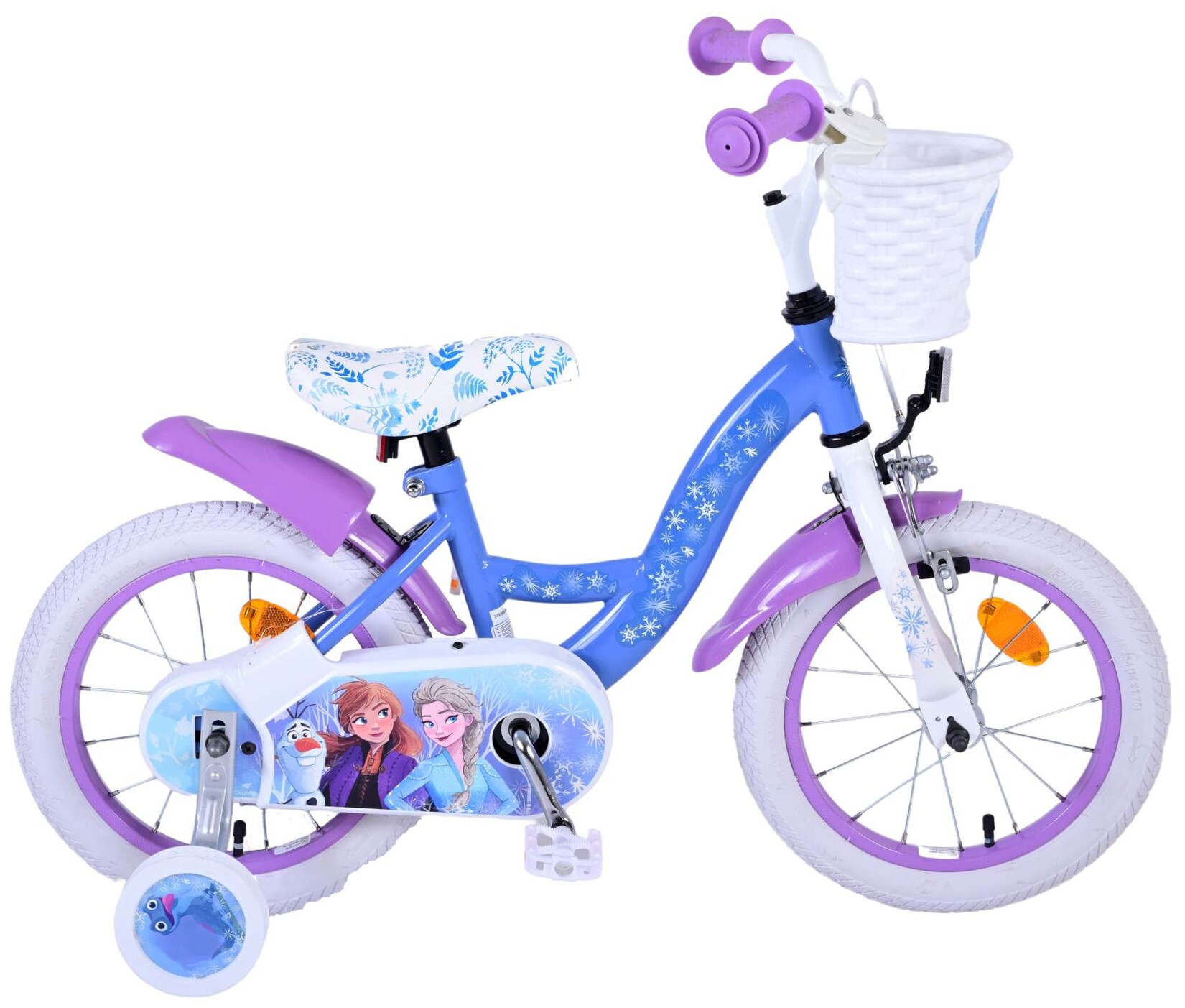 VOLARE Kinderfahrrad Disney Frozen 2 14 Zoll, Blau / Lila | 08715347214165