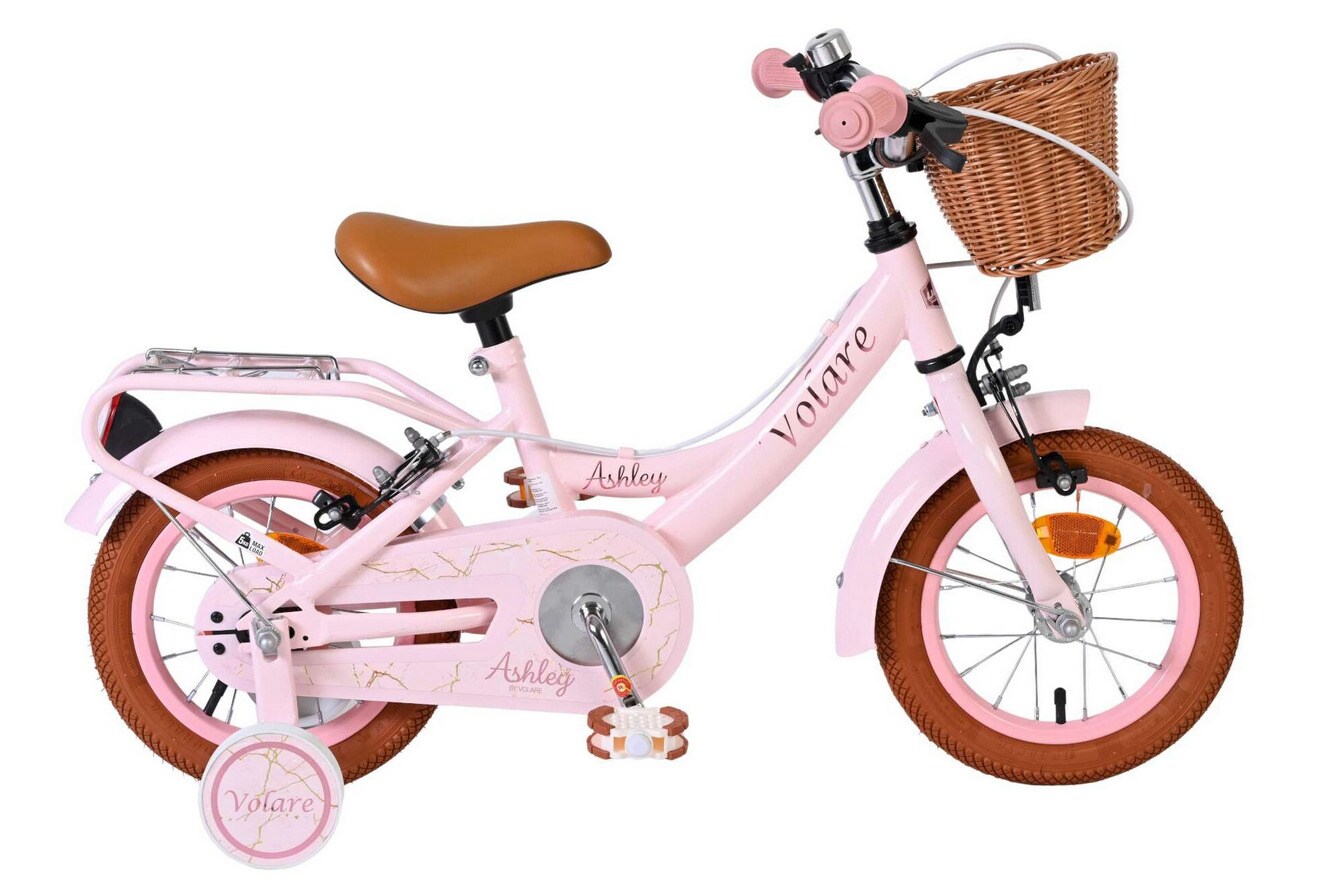 VOLARE Kinderfahrrad Ashley 12 Zoll ohne Rücktrittbremse, rosa