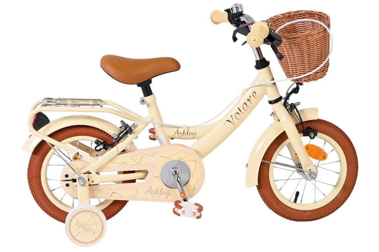 VOLARE Kinderfahrrad Ashley 12 Zoll ohne Rücktrittbremse, creme