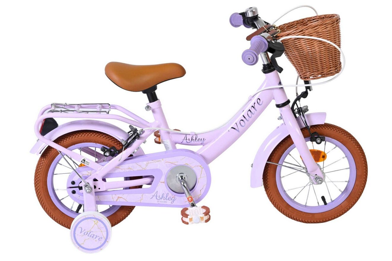 VOLARE Kinderfahrrad Ashley 12 Zoll ohne Rücktrittbremse, lila