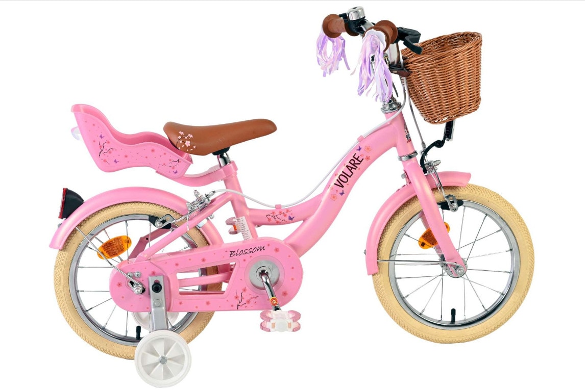 VOLARE Kinderfahrrad Blossom  14  Zoll ohne R&uuml;cktrittbremse, rosa - Bild 1