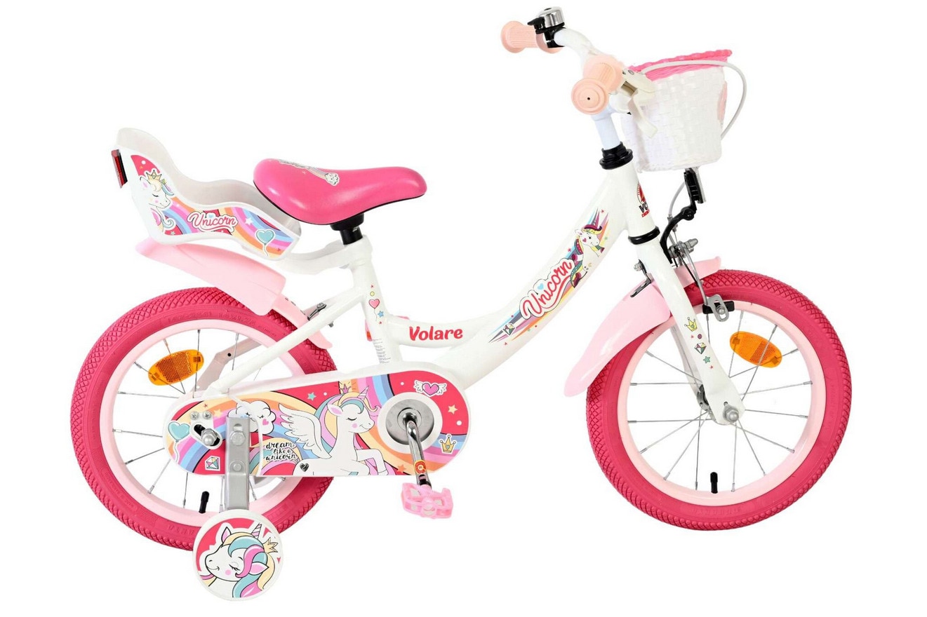 VOLARE Kinderfahrrad  Unicorn 14 Zoll, wei&szlig; - Bild 1